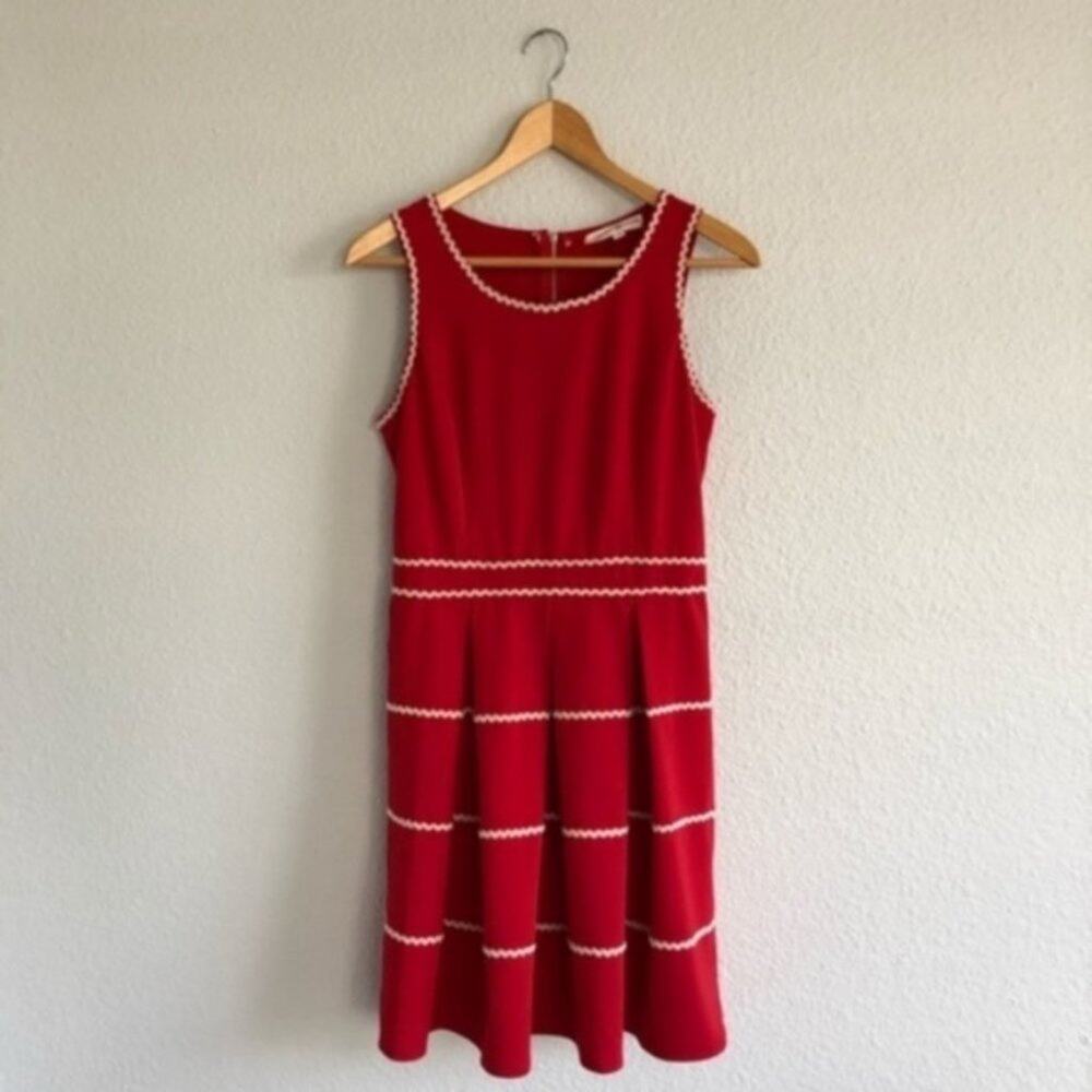 Altar'd State Red White Flare Dress Nautical 40s